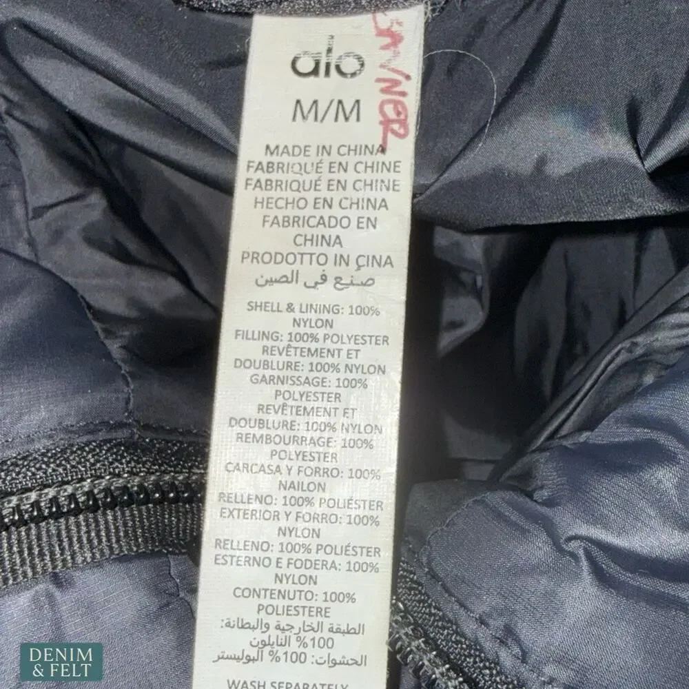 Alo Yoga Gold Rush Puffer Jacket Black Warm Athleisure Streetwear Winter Layer - Picture 15 of 16